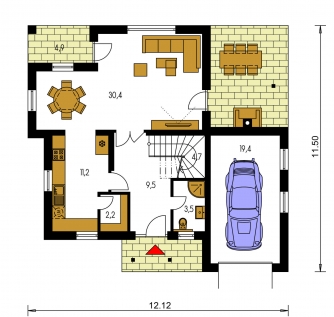 Plan de sol du rez-de-chaussée - PREMIUM 221